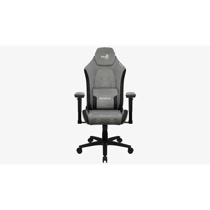 aerocool crown aerosuede universal gaming chair padded seat stone grey - slika 3
