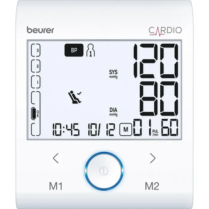 beurer bm 96 cardio with ecg function, blood pressure monitor (white/grey) - slika 4