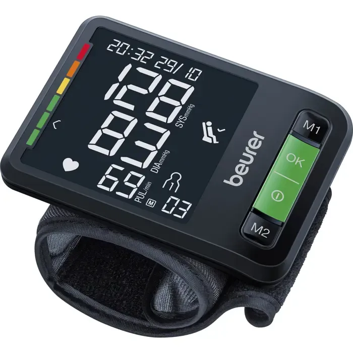 beurer bc 87 wrist blood pressure monitor (black, bluetooth) - slika 2