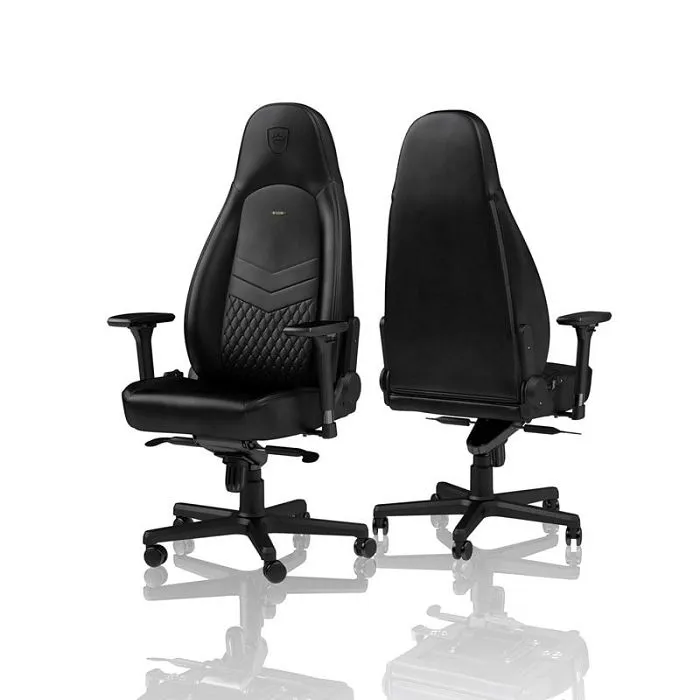 noblechairs icon gaming stolica - crna, prava koža nbl-icn-rl-bla - slika 1
