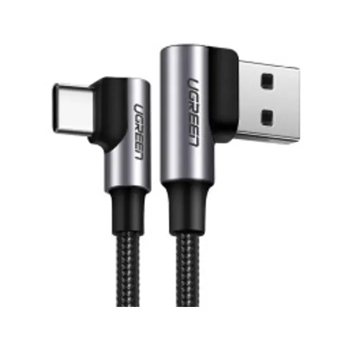 ugreen usb-c (m) na usb 2.0 a (m), 3a, kutni 90°, crni, 2m - slika 2