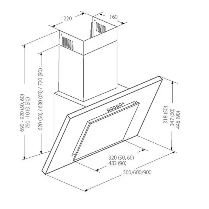 akpo wk-4 nero line eco 50 wall-mounted white - slika 2