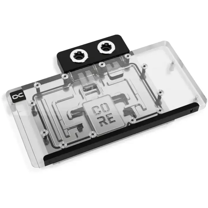 alphacool core rx 9070 xt steel legend (transparent/chrome, incl. backplate) - slika 2