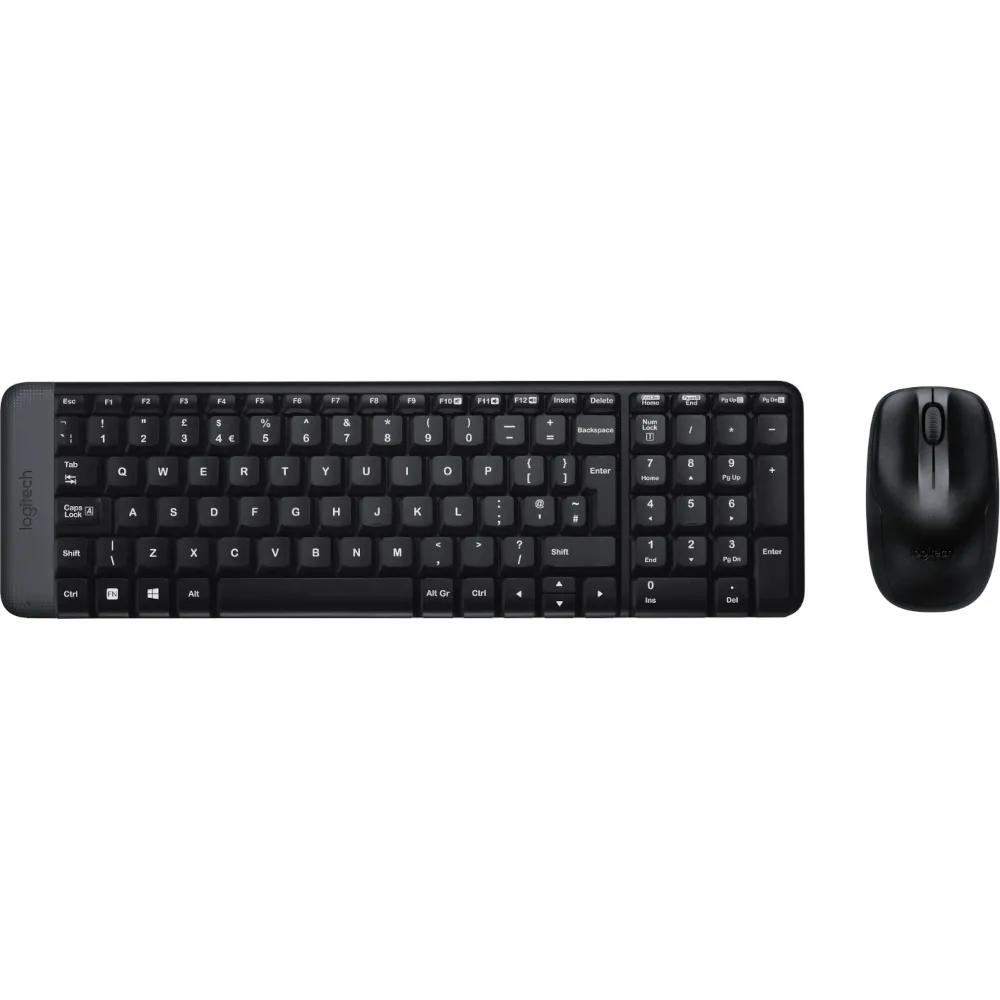logitech mk220 wireless keyboard and mouse combo (crni) - slika 1