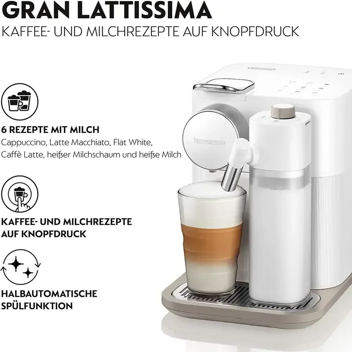 delonghi nespresso gran latissima en 640.w, capsule machine (white) - slika 2