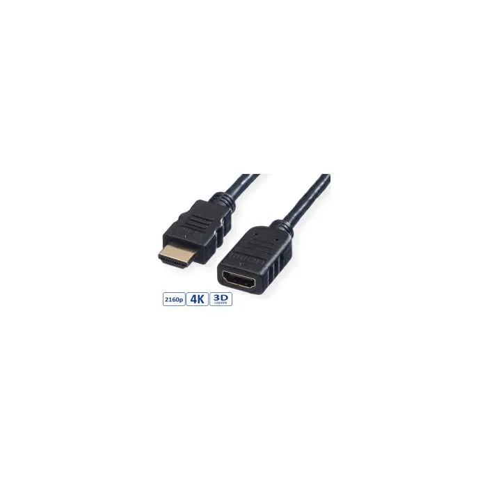 roline value hdmi produžni kabel sa mrežom, hdmi m - hdmi f, 1.0m - slika 1
