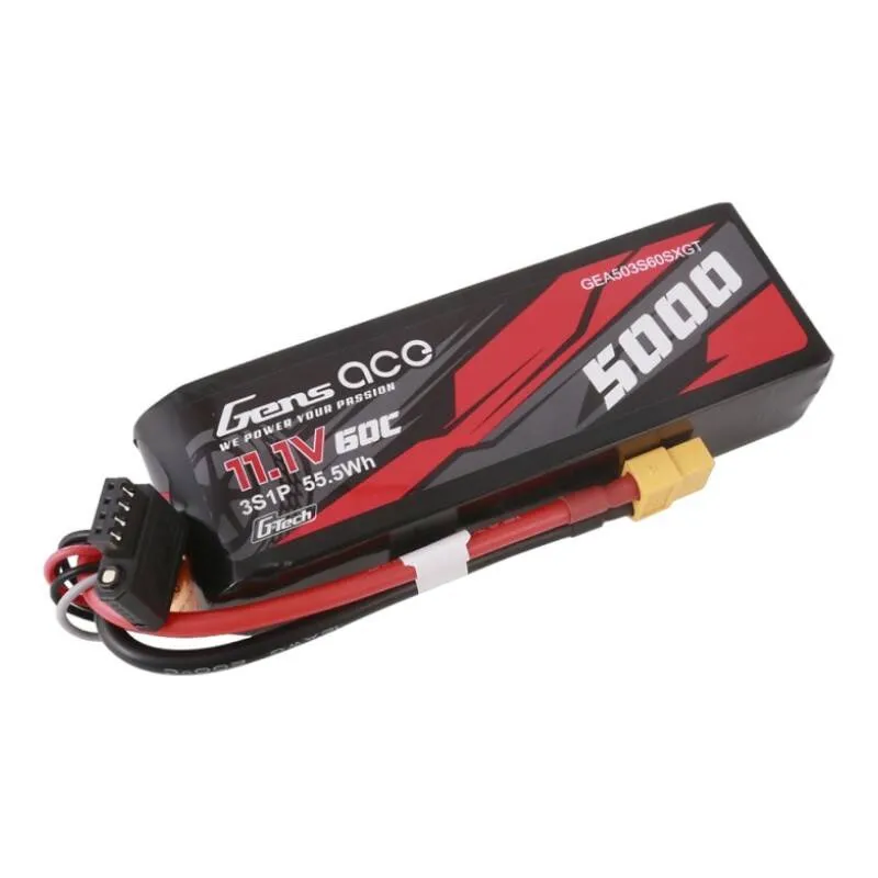 gens ace g-tech 5000mah 11.1v 60c 3s1p short-size lipo with xt60 plug - slika 2
