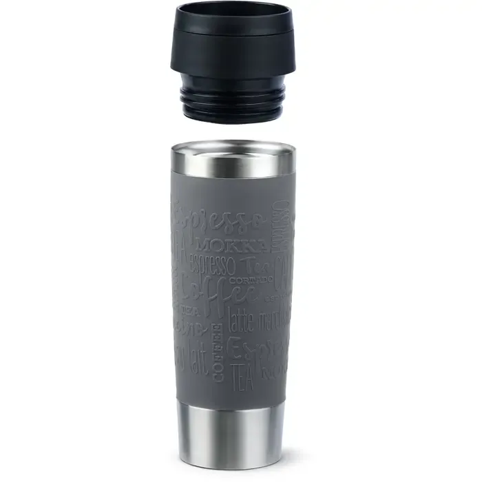 emsa travel mug classic grande thermal mug (grey/stainless steel, 0.5 liters) - slika 2