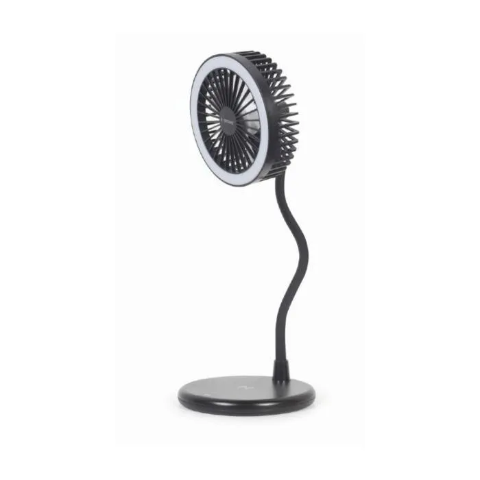 gembird desktop fan with lamp and wireless charger - slika 1
