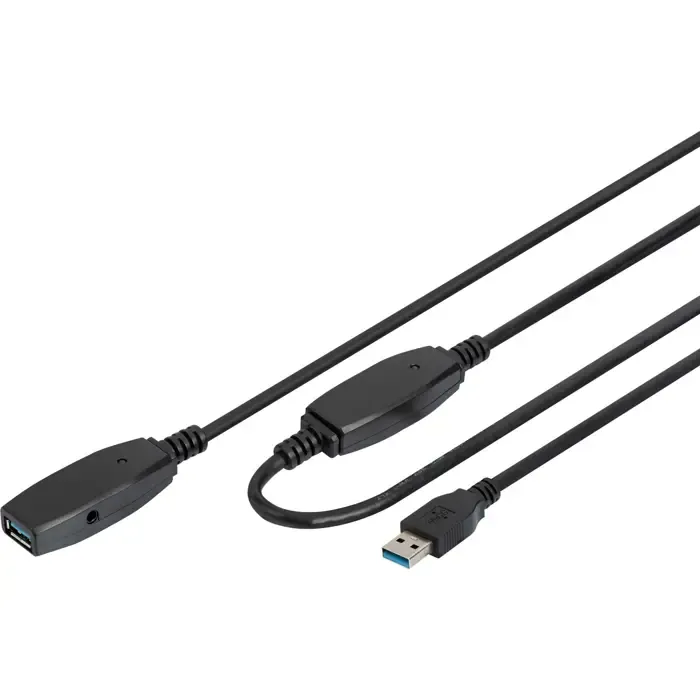 digitus active usb 3.2 gen 1 extension cable, 15 meters black, repeater cable - slika 1