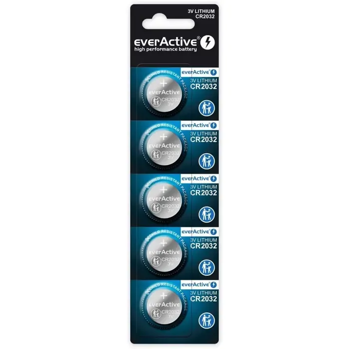 lithium batteries everactive cr2032 - blister 5 pcs - slika 1