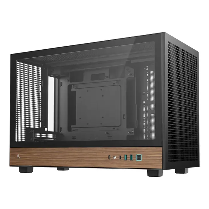 deepcool ch260 wood micro tower black, wood - slika 3
