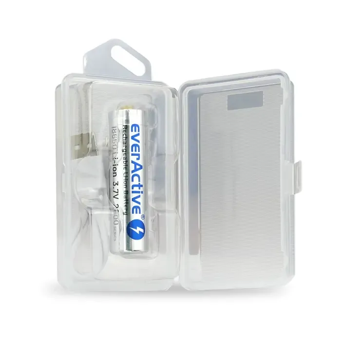 battery everactive 18650 3.7v li-ion 2600mah micro usb with protection box - slika 2