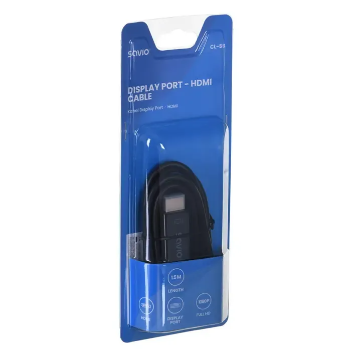 savio cl-56 video cable adapter 1.5 m displayport hdmi type a (standard) black - slika 5