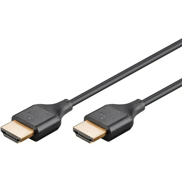 goobay slim high speed hdmi cable with ethernet, 4k @ 60hz (black, 3 meters) - slika 2