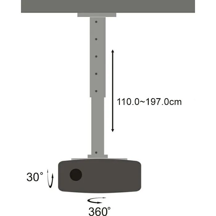 sbox stropni nosač za projektor pm-200xl okretni - slika 2