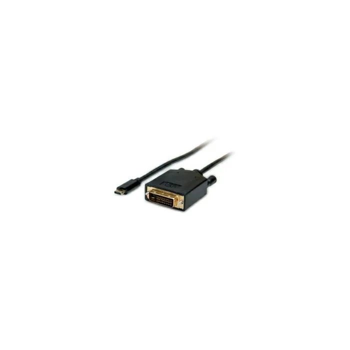 roline value usb-c - dvi kabel, m/m, 2.0m, crni - slika 1