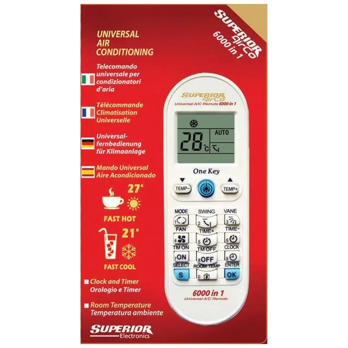 superior daljinski upravljač za klime, 6000 kodova, univerzalni - rc airco 6000in1 - slika 2