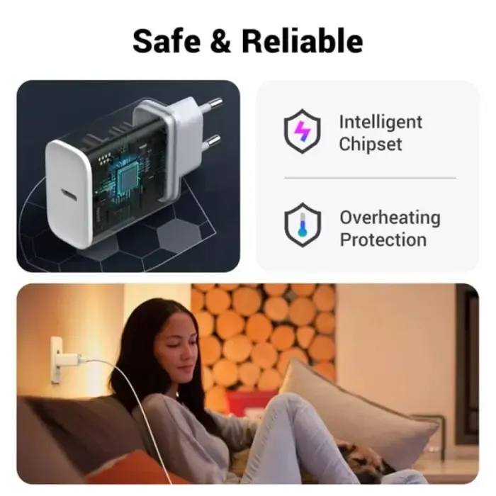 ugreen punjač, 20w, usb-c pd, bijeli - slika 4