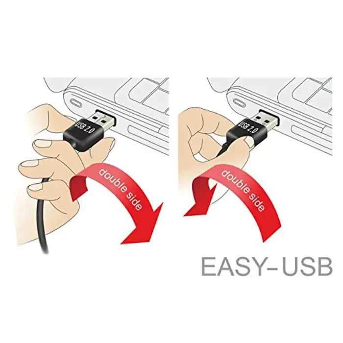 delock easy usb2.0 a plug/socket - black 1m - slika 4