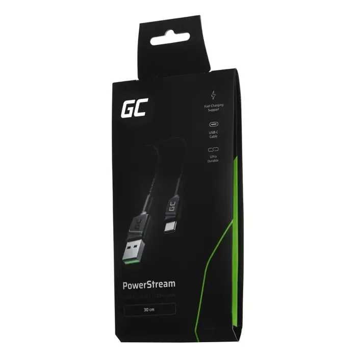 green cell kabgc25 usb cable 0.3 m usb a usb c black - slika 3