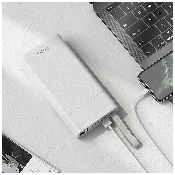 hoco. punjač prijenosni sa lampom, hoco j73, 30000mah, 2a / 2a - j73 powerful, white - slika 5