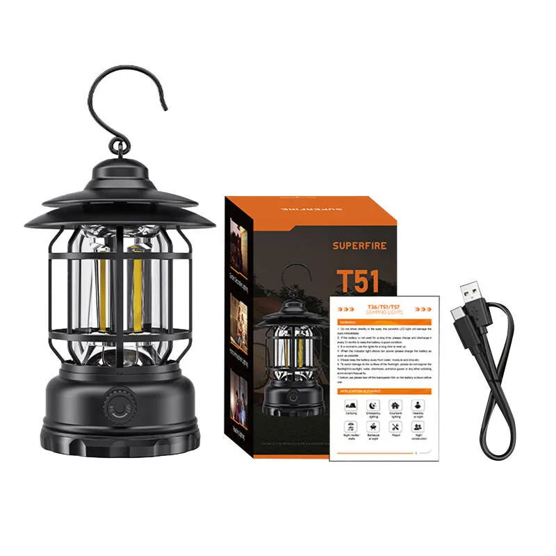 camping lantern superfire t51, usb-c - slika 2