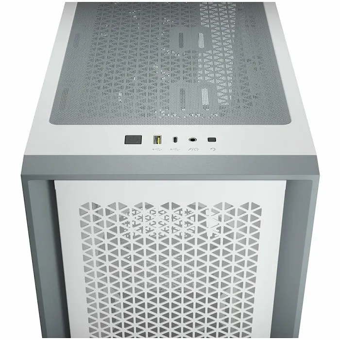 corsair 4000d airflow tempered glass mid-tower atx case — white - slika 2