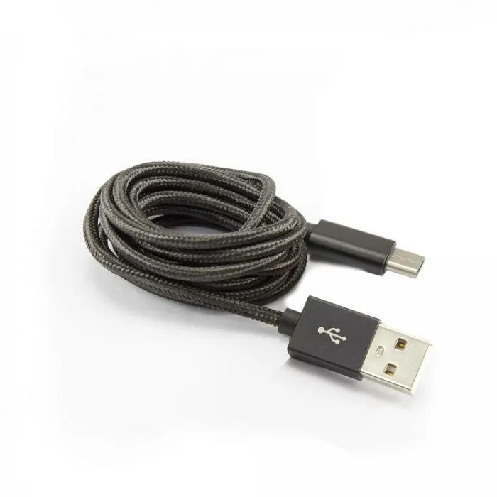 bit force presvučeni kabel usb a-usb c m/m 1,5m crni - slika 2
