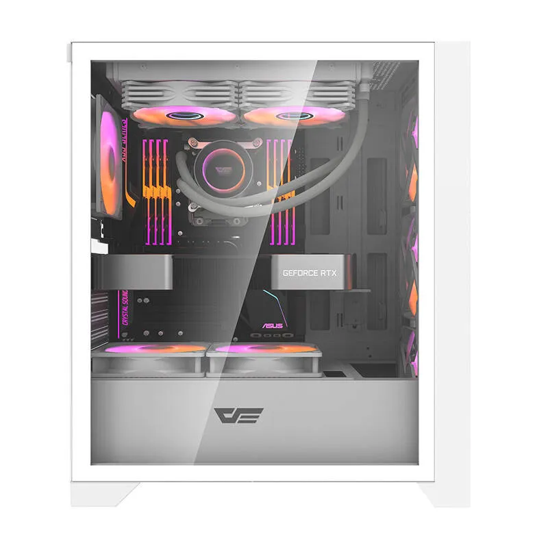 darkflash drx70 mesh computer case (white) + 4 rgb fans - slika 3
