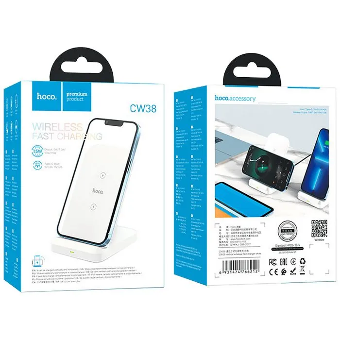 hoco. punjač kućni, bežični, docking station, 15 w - cw38 - slika 2
