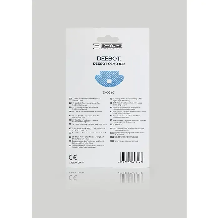ecovacs cleaning cloths d-cc3c, wiper cover (3 pieces, for deebot ozmo 930, pro 930) - slika 2