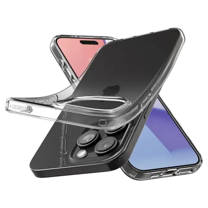 spigen liquid crystal, zaštitna maska za telefon, prozirna - iphone 15 pro max (acs06557) - slika 2