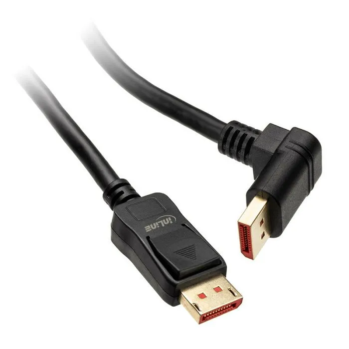 inline 8k (uhd-2) displayport kabel, nach unten gewinkelt, black - 3m 17153u - slika 1