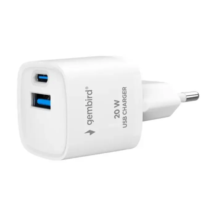gembird 2-port 20w usb fast charger - slika 1
