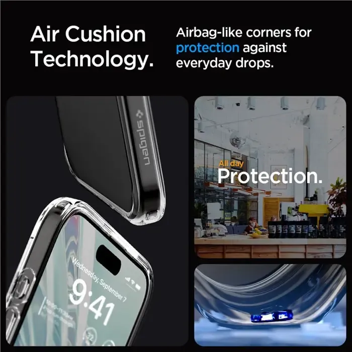 spigen crystal hybrid, zaštitna maska za telefon, prozirna - iphone 15 pro max (acs06446) - slika 3
