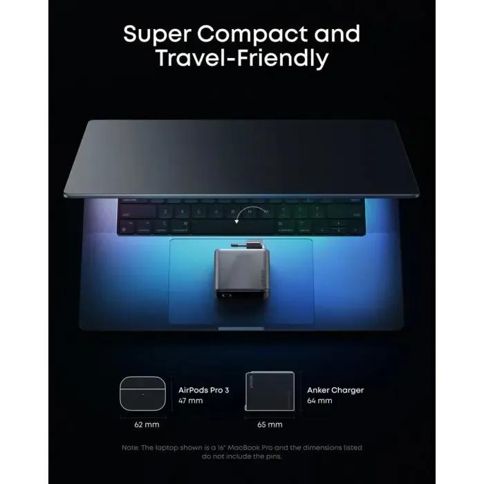 anker prime 100 w gan 3-port charger, smart display, black - slika 5