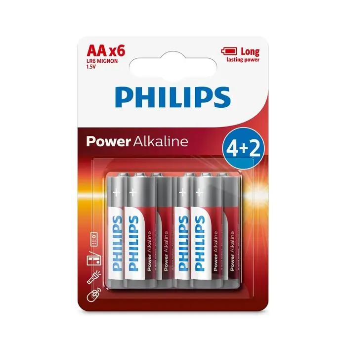 philips baterije aa, 4+2 komada - slika 1
