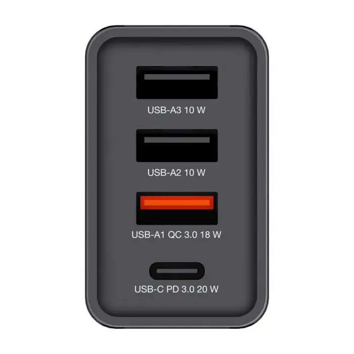 verbatim zidni punjač od 30 w s 4 usb priključka - crni - slika 2