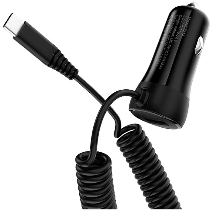 hoco. auto punjač sa micro usb kabelom, 1 x usb, 2.4 a max. - z21a ascender single usb - slika 4