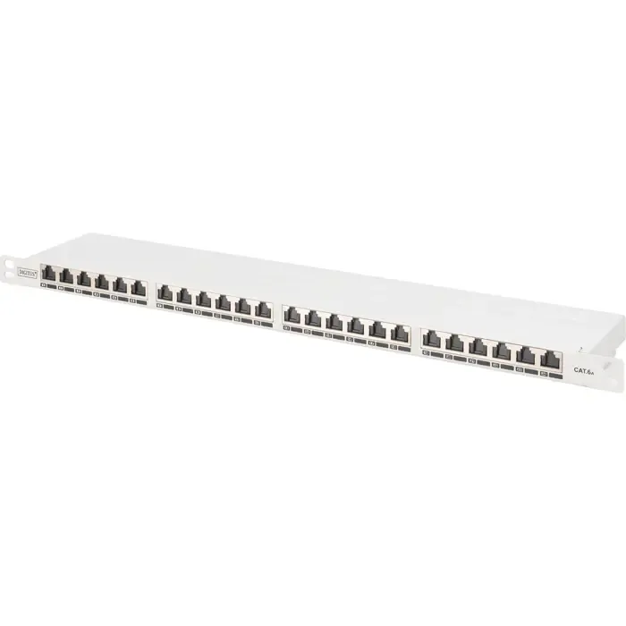digitus cat 6a, class ea high density patch panel, 24 port (gray, 0.5 u, shielded) - slika 1