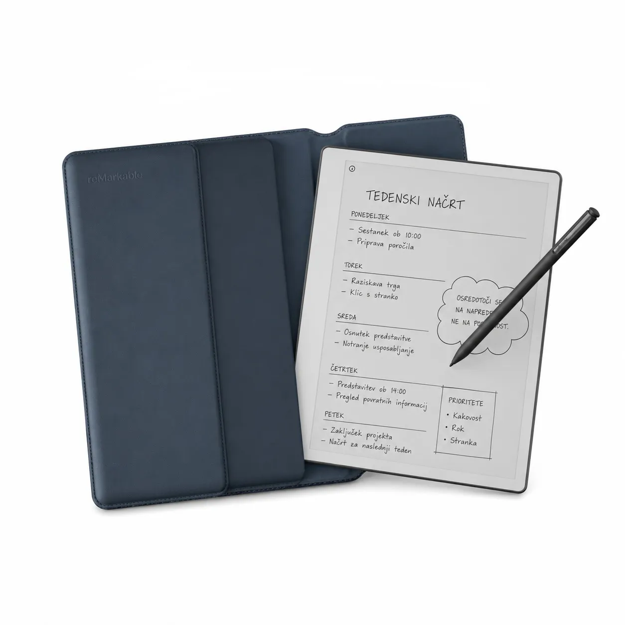 tablet remarkable paper pure + marker plus + sleeve folio ocean blue - 2768 - slika 1