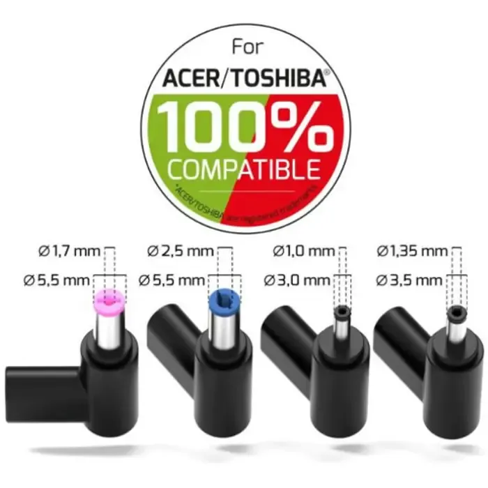 port punjač 65w gan2 usb-c acer/toshiba 4 nastavka - slika 1