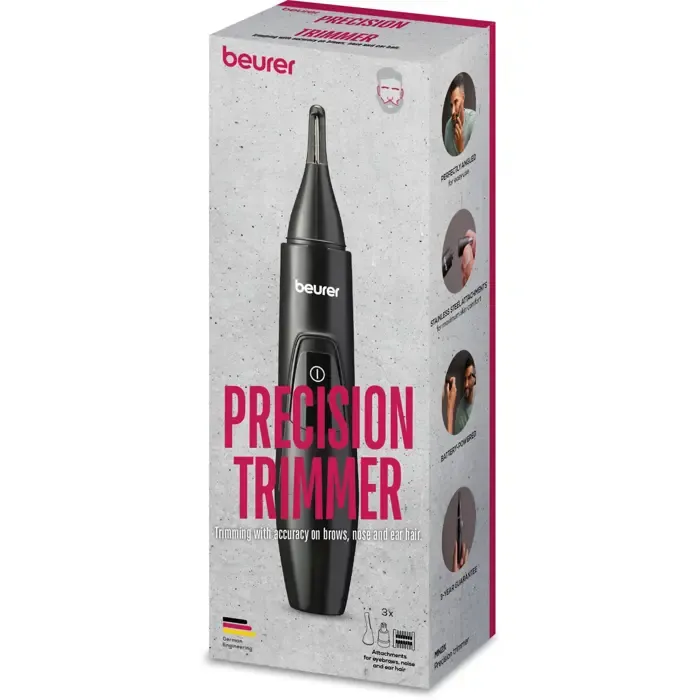 beurer precision trimmer mn2x, nose/ear hair trimmer (black) - slika 5