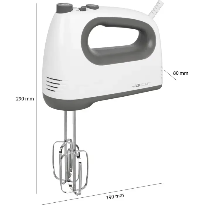 clatronic hm 3775, hand mixer (white/grey) - slika 4