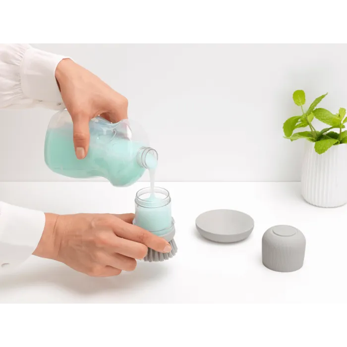 brabantia dish brush with soap dispenser, gray - slika 2