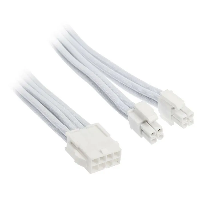 silverstone eps 8-pin zu eps/atx 4+4-pin kabel, 300mm - white sst-pp07e-eps8w-v2 - slika 1