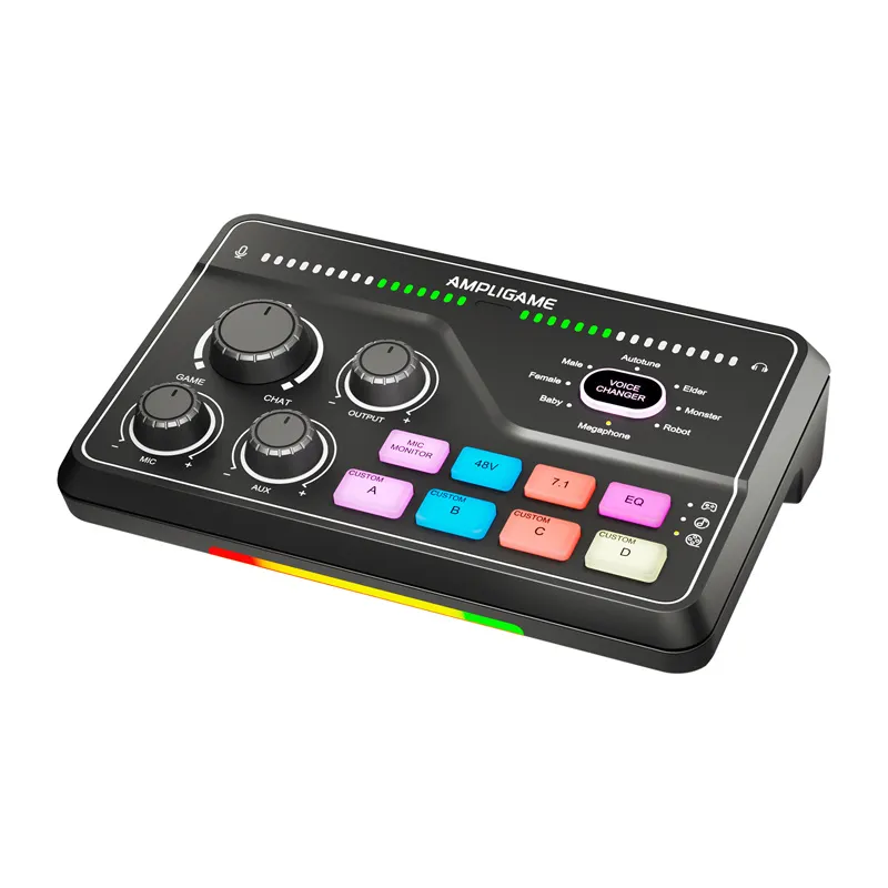 fifine sc8 rgb gaming mixer (black) - slika 3