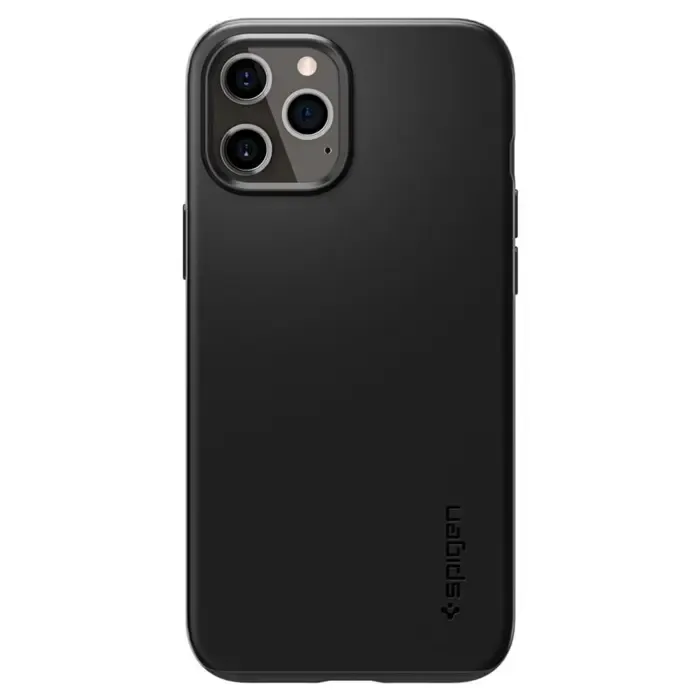 spigen thin fit, zaštitna maska za telefon, crna - iphone 12/pro - slika 2