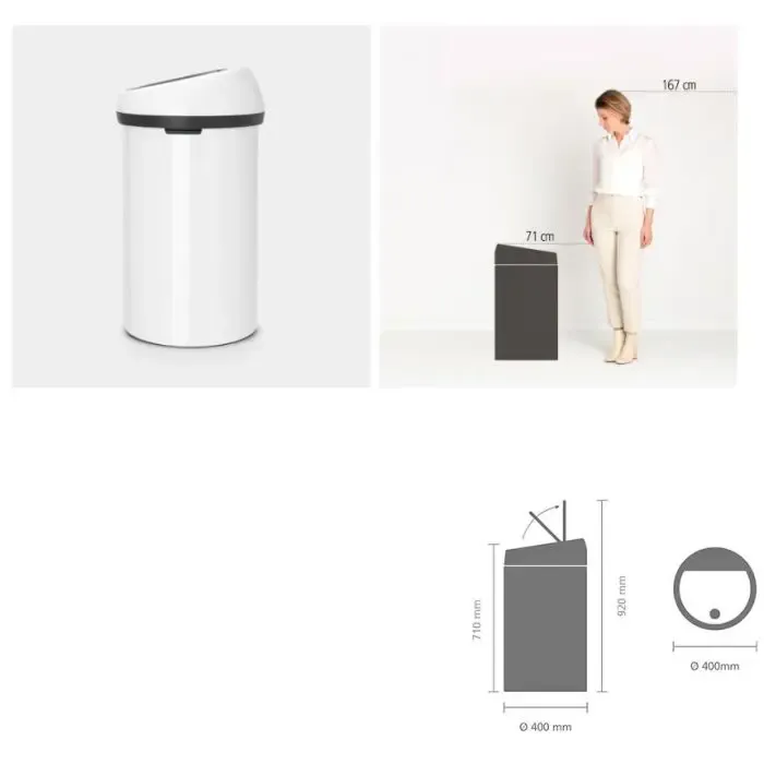 brabantia touch basket white 108686 - slika 2